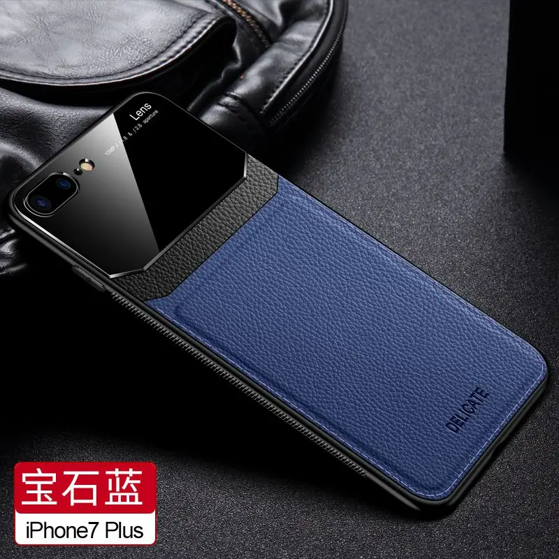 blue Кожаный чехол для Iphone X Xr, для Iphone 7, 8, 7 plus, 8 Plus, из искусственной кожи, анти-осенний чехол для Iphone Xs max, роскошный, 11 Pro, Max, зеркальный - Цвет: blue