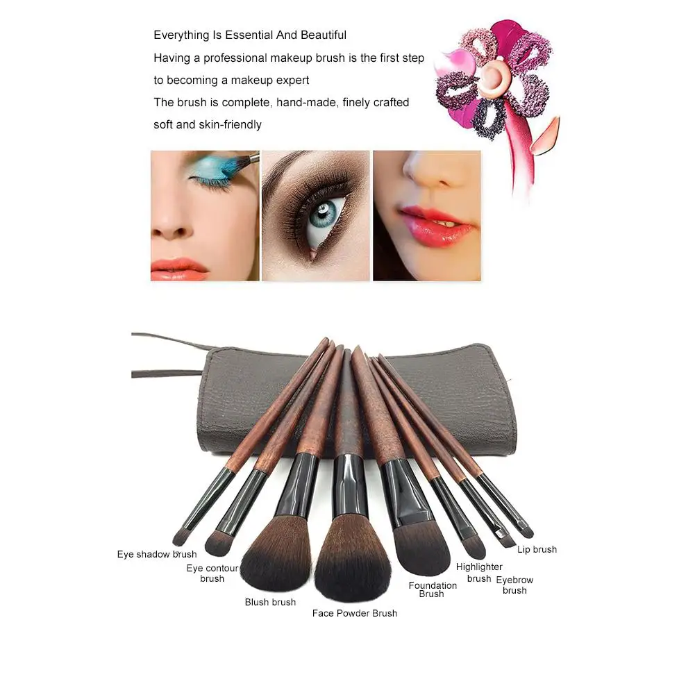 8 шт. кисти для макияжа с имитацией эбенового дерева|Аппликатор теней век| |