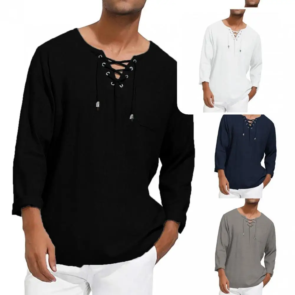 

Good Workmanship Drawstring Chest All Match Male Fall Top for Going Out Simple