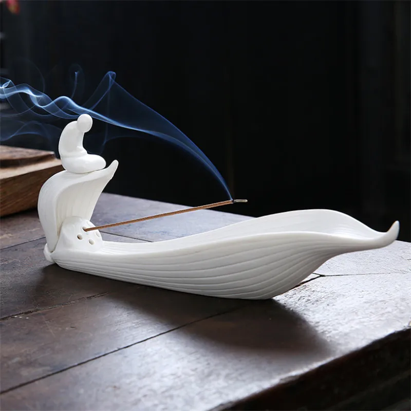 Курильница для благовоний из белого фарфора керамический держатель палочек