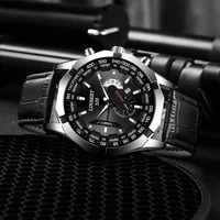 2022 new mens watch linbert top brand leather chronograph waterproof sports automatic date quartz clock mens relogio masculino