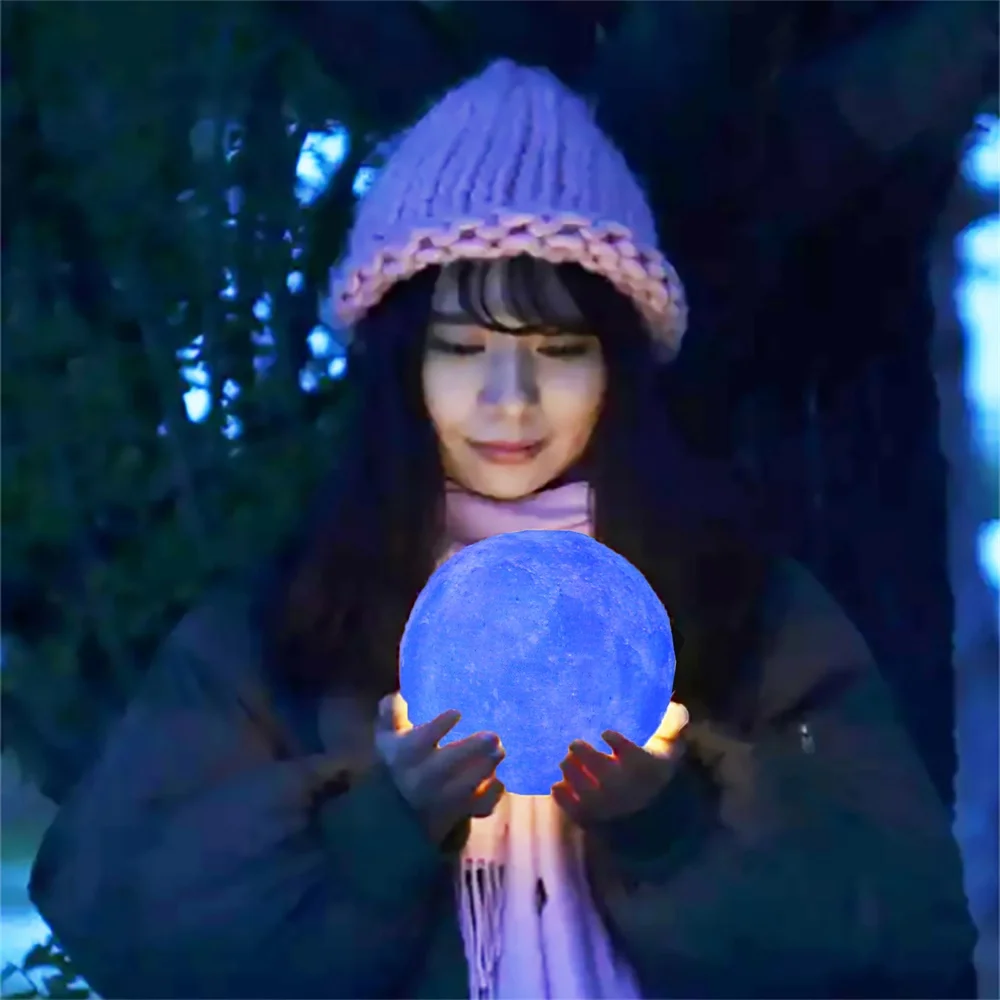 15 см 3D печать Galxy Moon лампа Изменение цвета звездное небо ночник планета ночной Светильник Звезда Луна перезаряжаемый Прямая поставка