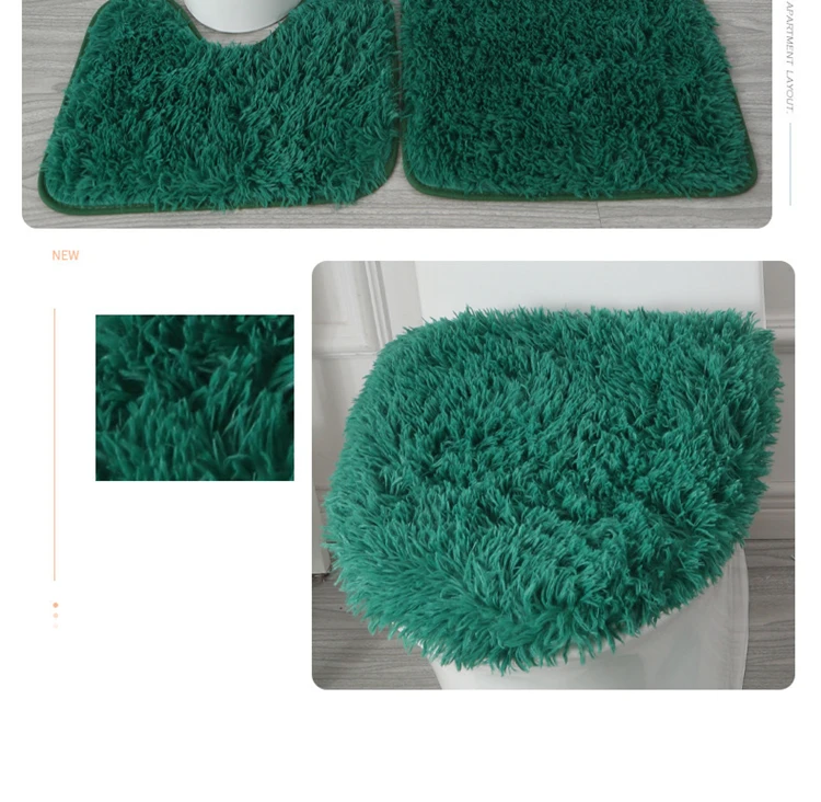 3pcsset solid color bathroom mat set fluffy hairs bath carpets modern toilet lid cover rugs kit rectangle 5080 5040 4550cm free global shipping
