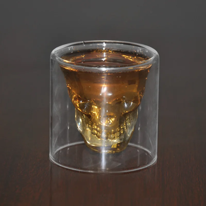 

Skull Head Shot Glass Cup Beer Mug Wine Glass Crystal Whisky Vodka Coffee Cup 25 75 150 250ml Gift Bottle Bar Supplies 1PC Set