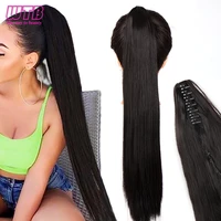 wtb long straight claw ponytail hair for black women synthetic clip in fluffy pony tail hair extension american hairpieces