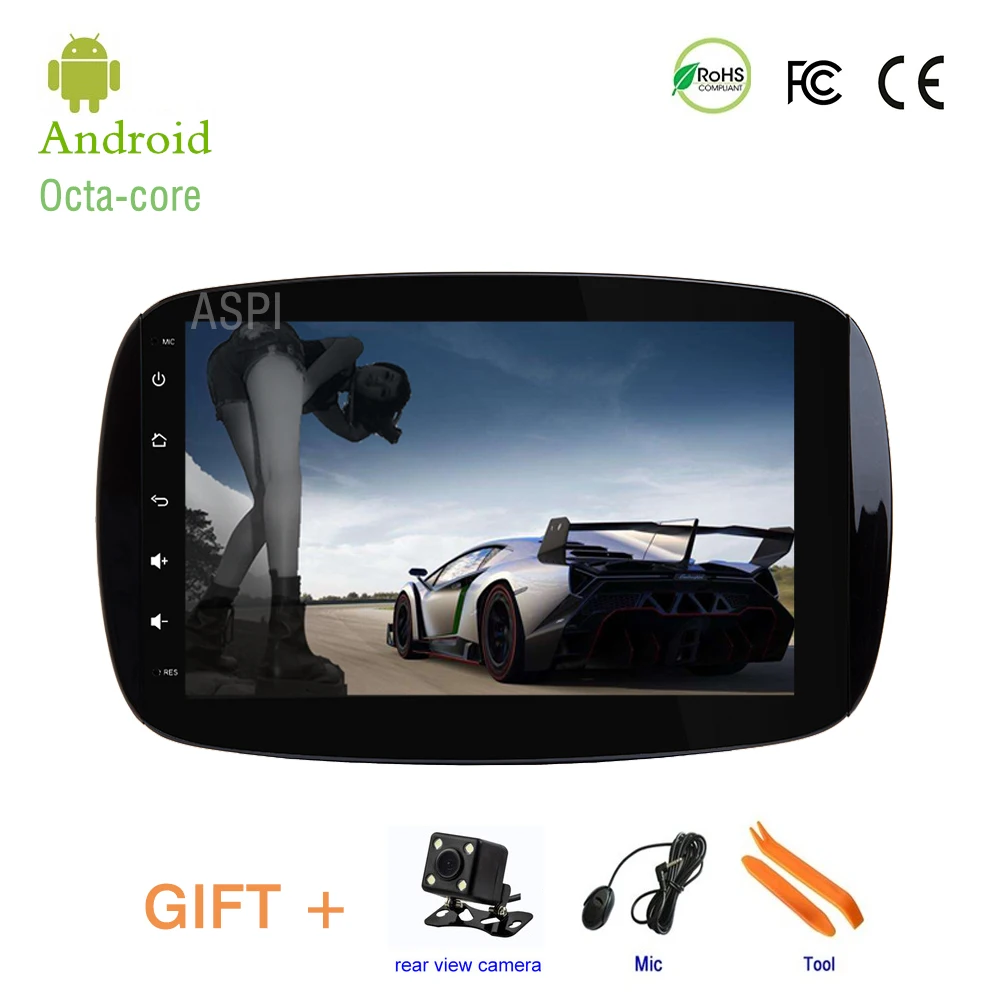 8 ядер Android 0 4G RAM 32G ROM автомобильный dvd плеер для Smart Fortwo 2016 2017 2018 GPS Навигация стерео