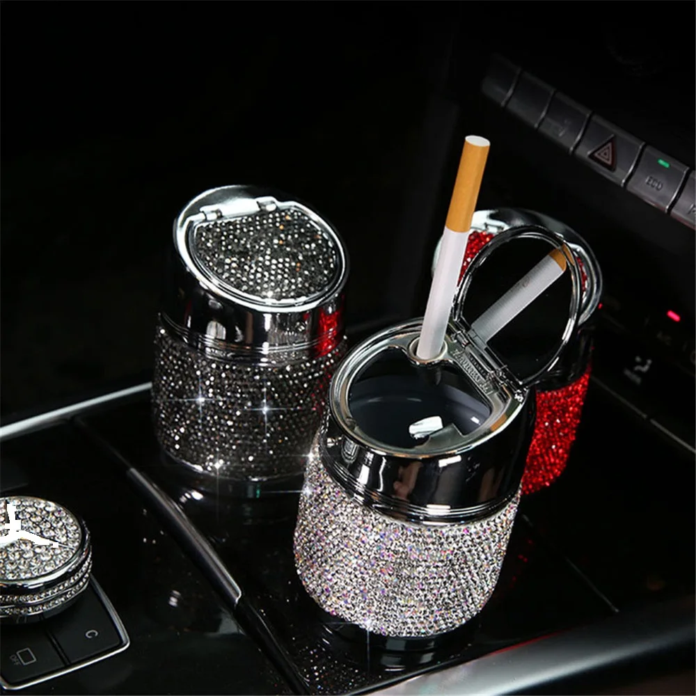 New Universal Diamond Car Ashtray For Girl Women 6.5cm Crystal Rhinestone Ashtrays Car Interior Decor Accessories New Universal Diamond Car Ashtray For Girl Women 6.5cm Crystal Rhinestone Ashtrays Car Interior Decor Accessories