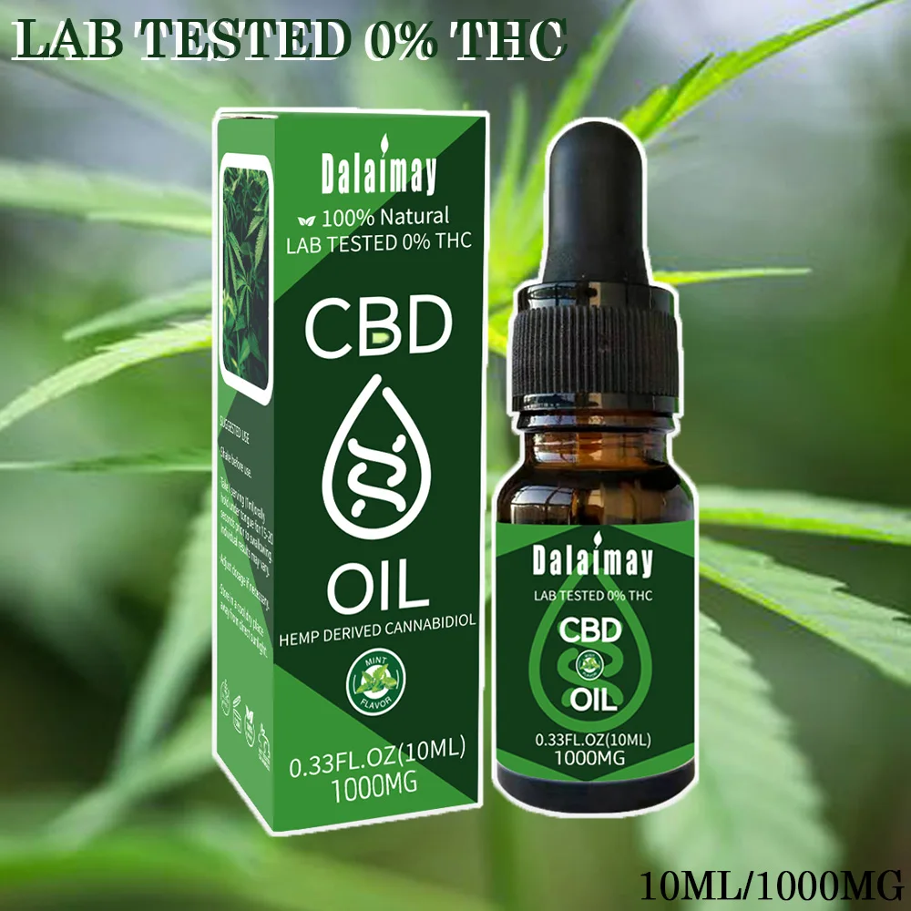 10ML Strong Effect CBD 1000mg Hemp essential oil includes many hemp Elements good for body and brain relief pain anti-anxiety