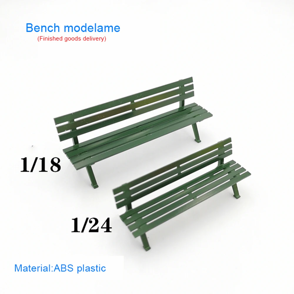 

Bench Model Toy 1/18 Bench Large Size Green Model Chair Furniture Park Scene Layout 5pcs Sand Table DIY Diorama