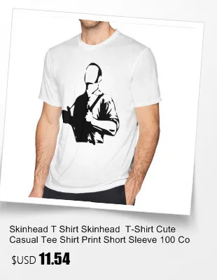 Skinhead футболка Skinhead Футболка с принтом Повседневная футболка мужская Милая 5x хлопковая футболка с коротким рукавом