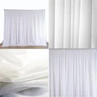 Белые прозрачные шелковые тканевые шторы-панели, Висячие занавески для фотосъемки, свадебные праздничные мероприятия, декоративный текстиль сделай сам, 2,4x1,5 м
