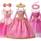 Платье принцессы Спящей красавицы, роскошное платье принцессы Авроры с длинным рукавом, женский костюм для свадебной вечеринки