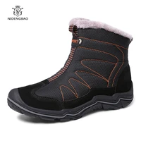 mens winter shoes new ankle boots men snow boots round toe plush keep warm walking men footwear lace up casual trendy shoes