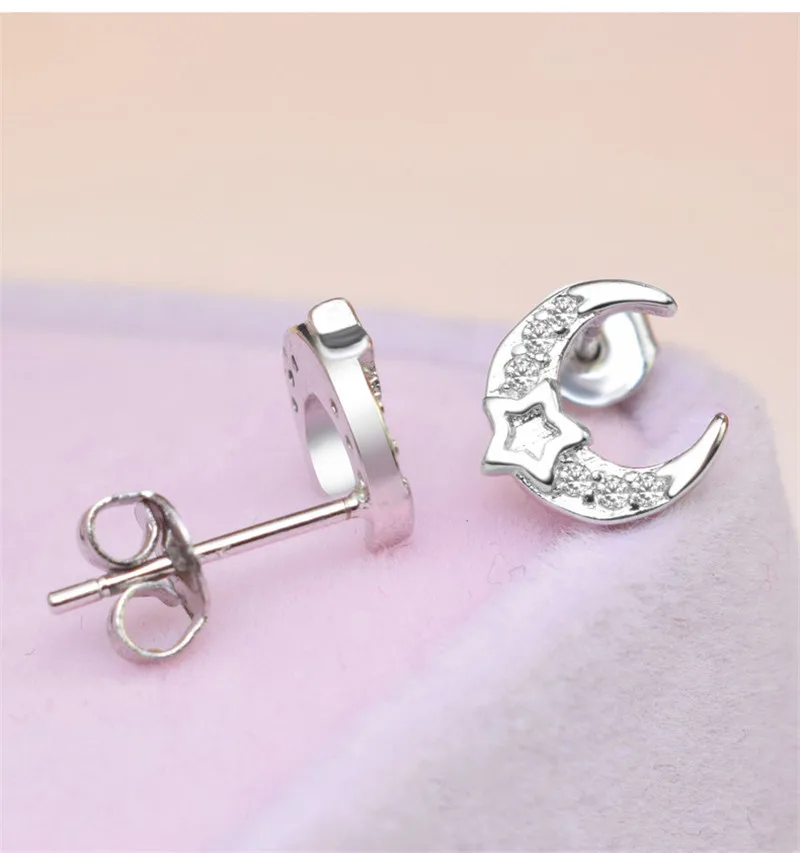 Блестящие циркониевые серьги-гвоздики со звездами для женщин ювелирные изделия