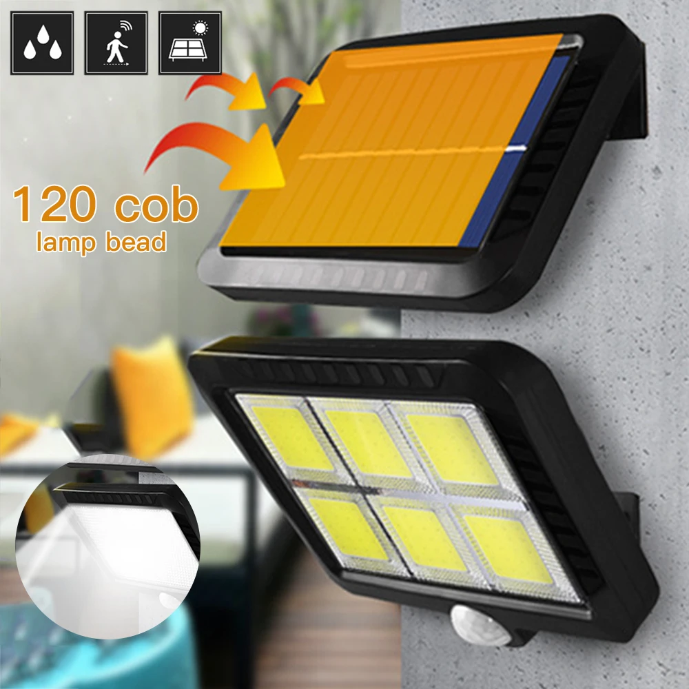 

LED Solar Lamp Motion Sensor Waterproof Outdoor Path Night Lighting Solar Street Wall Light Garden Decoration