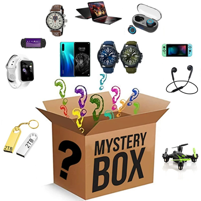 Caja misteriosa de la suerte para regalo de Navidad, electr&oacute;nica avanzada, sorpresa, 5-15 art&iacute;culos aleatorios, 100%-5