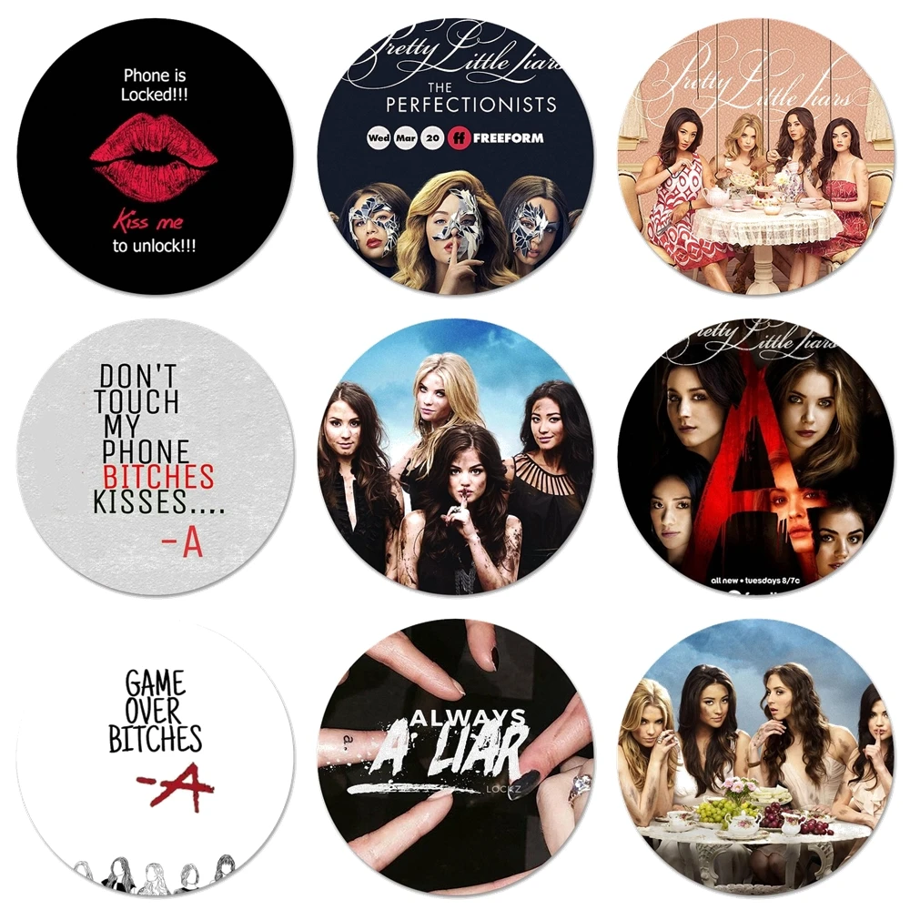 

58mm Pretty Little Liars Icons Pins Badge Decoration Brooches Metal Badges For Backpack Decoration
