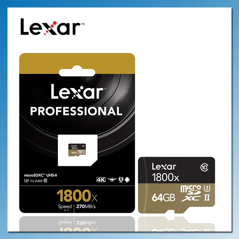 Карта памяти Lexar 1800X 32 ГБ Micro SD 64 270 мс/с профессиональная sd карта 4K SDHC SDXC UHS II U3