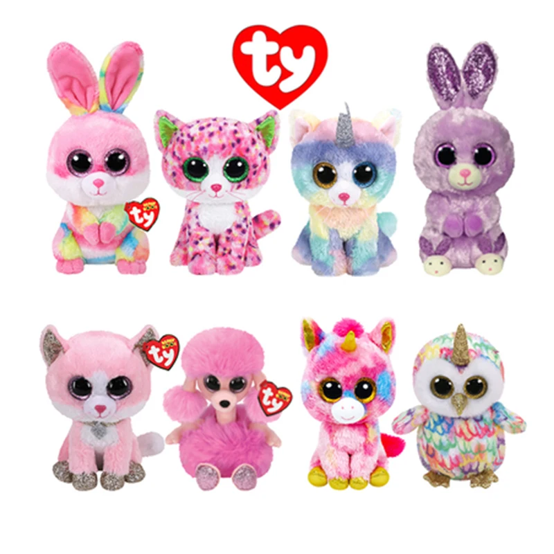 

Ty Beanie Boos Candy Cute Pink Purple Unicorn Furry Poodle Vantacia Camilla Children’s Plush Toy Christmas Birthday Gift 15cm