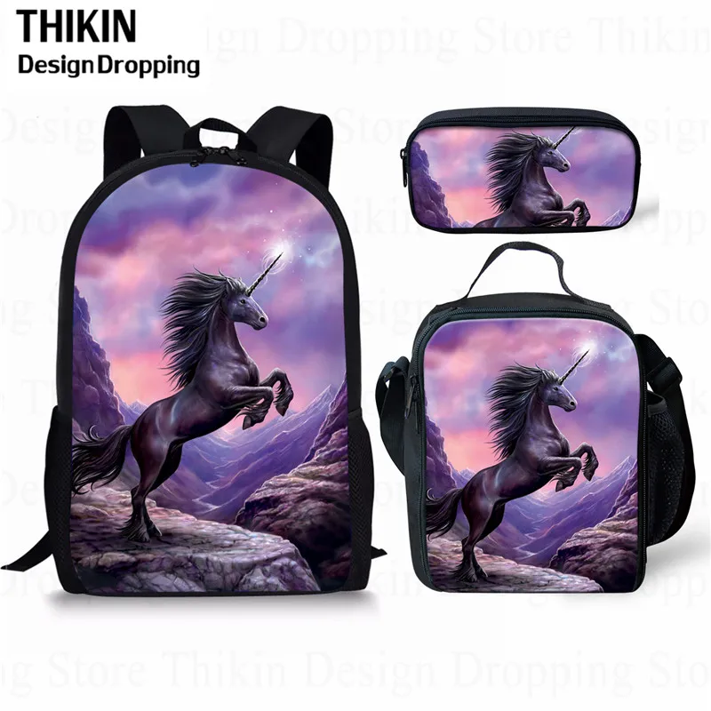 as picture THIKN 3 шт школьная сумка набор Galaxy/Unicorn школьный рюкзак для подростков мальчиков девочек Студенческая дорожная сумка для книг школьные сумки для подарков - Цвет: as picture