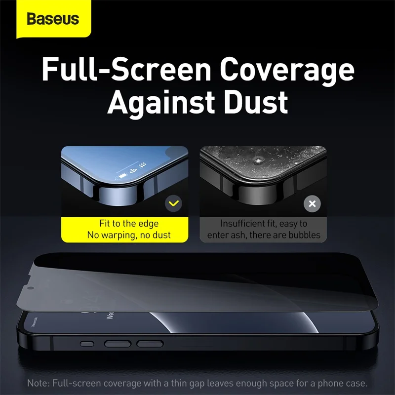 baseus 2pcs tempered glass anti glare screen protector for iphone 13 mini pro max2021 anti peeping full cover privacy film glass free global shipping