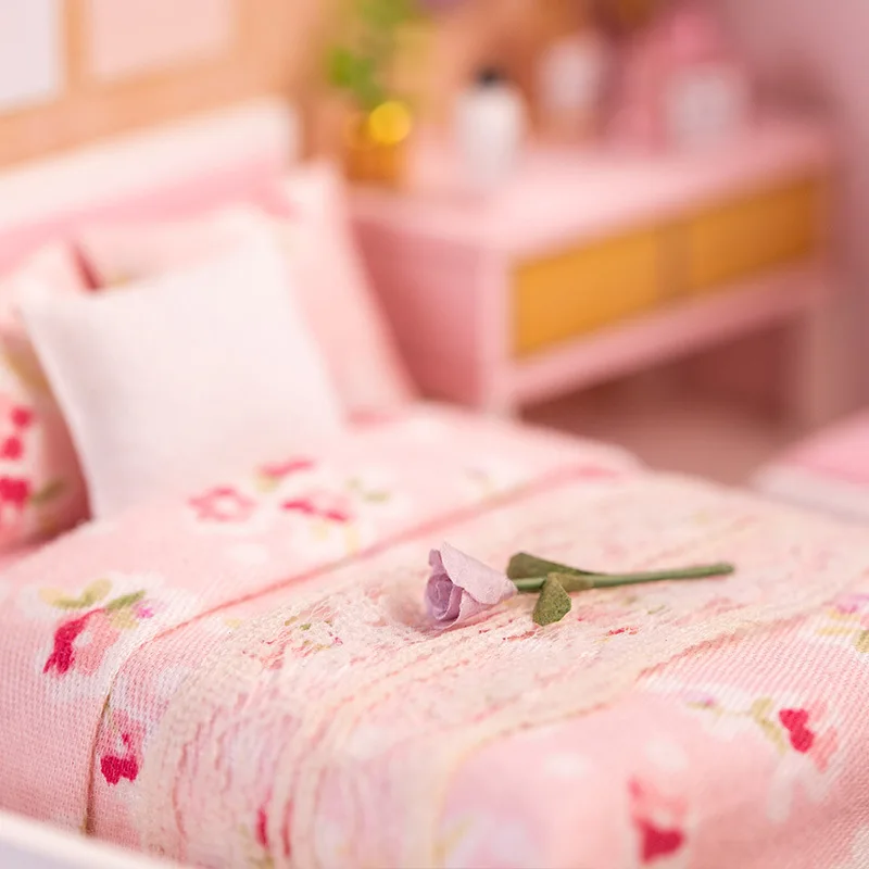 

DIY DollHouse Wooden Miniature Toy with Furniture Kit Dream Girl Assemble 3D Doll House Model for Children Adult Birthday Gifts