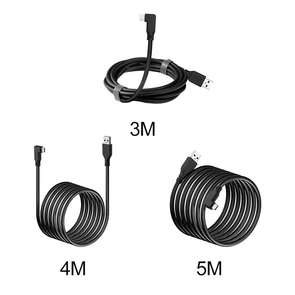 

Link Cable 90 Degree Angle End Home Fast Charging Data Transmission VR Accessories Portable Ergonomic Design For Oculus Quest 2
