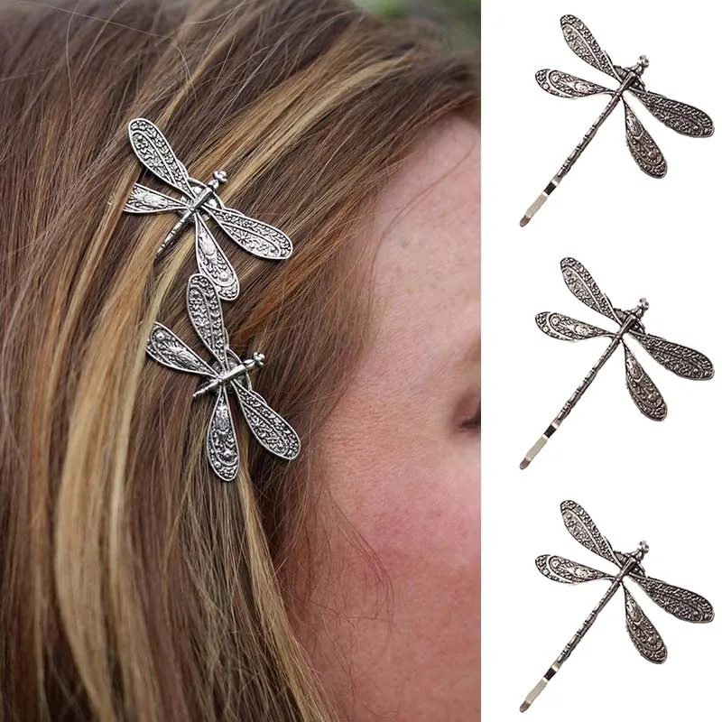 

1Pc Vintage Dragonfly Hairpin for Women Bohemia Wedding Bridal Hair Accessories Barrettes Antique Boho Hair Clip Headdress