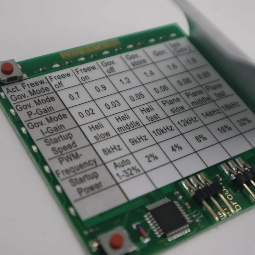 Карточка программы Sunrise ICE для серии электроконтроль скорости ESC