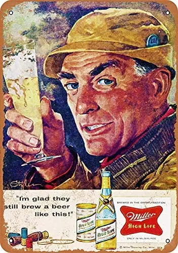 

SRongmao 8 x 12 Metal Sign 1957 Miller High Life Hunting