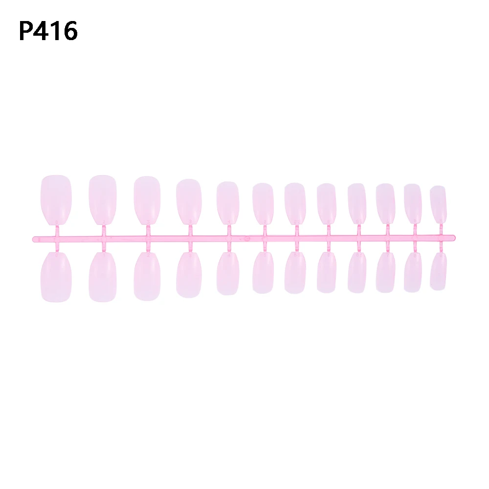 P416 24 шт/лист, матовые накладные ногти, чистый цвет, накладные ногти, искусственные кристаллы, французский дизайн ногтей, аксессуары для наращивания, модные аксессуары - Цвет: P416