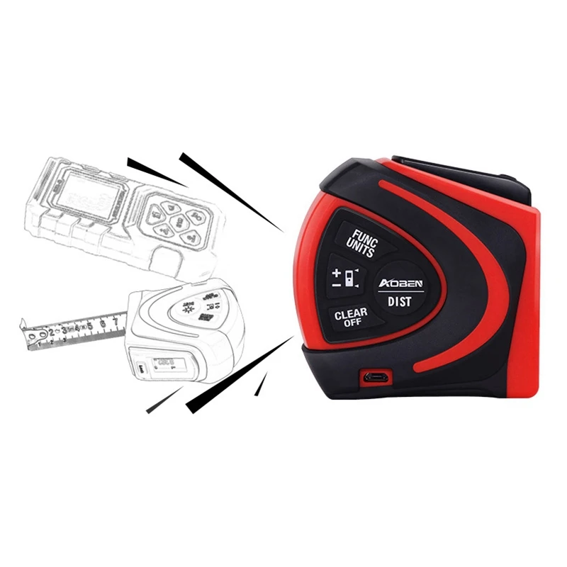 Цифровой ленточный дальномер 30 м с измерительной лентой 5 2 в 1 дистанционный