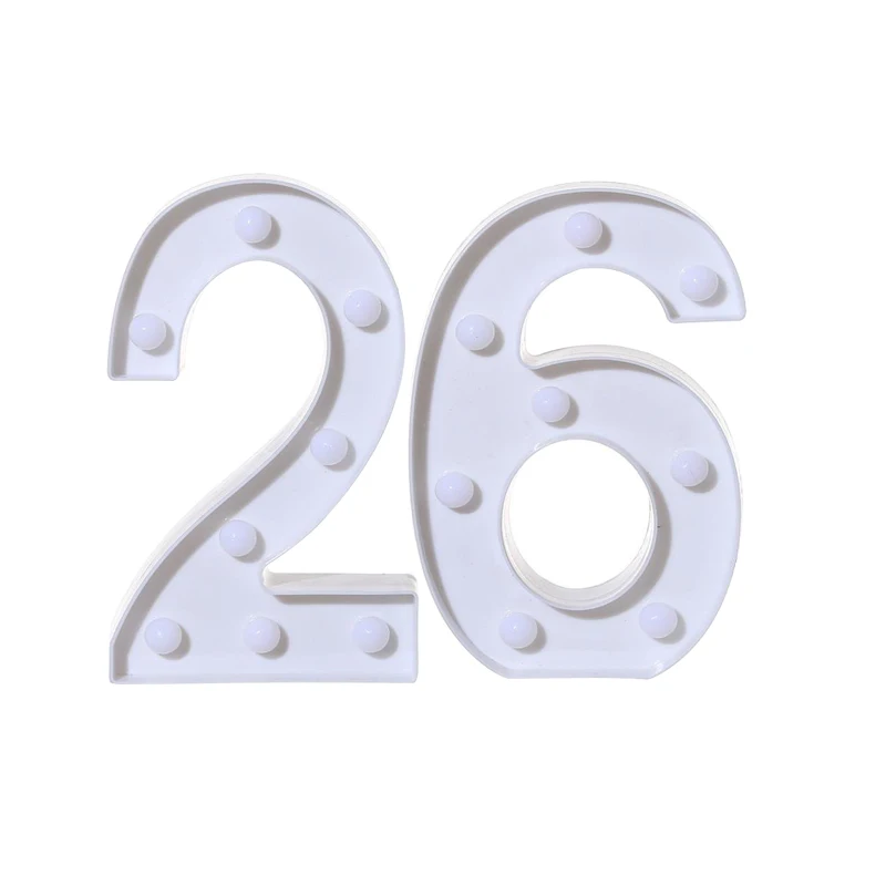 Chicinlife 2 шт для взрослых 30/40/50/60 номер светодиодный строка Ночной светильник лампа с днем рождения Юбилей украшения для праздника вечерние поставки - Цвет: 26