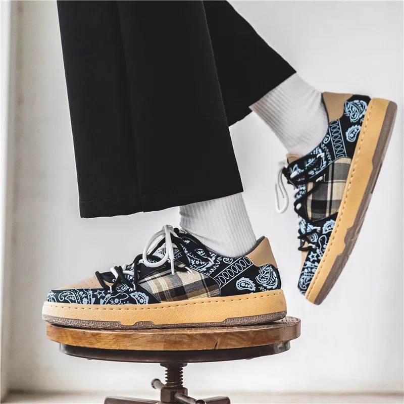 

Korean Trend Men's Sneaker Classic Skate Shoes Casual Low-top Vulcanized Shoes Retro Platform Designer Shoes Zapatillas Hombre