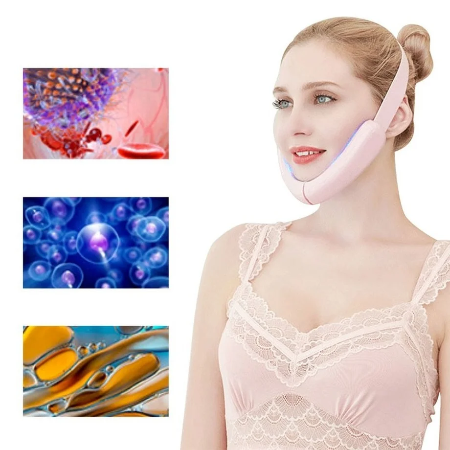 

Chin V-Line Up Face Lift Machine Hot Compress LED Therapy Vibration Massager Microcurrent Face Lifting Machine Skincare Tool