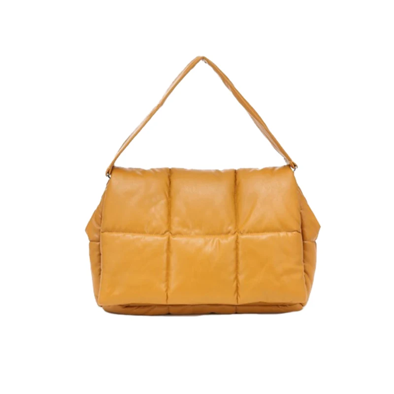 Winter Space Cotton Women Shoulder Bag Fashion Down Padded Crossbody Bags for Women Designer Quilting Handbag and Purse Big Tote