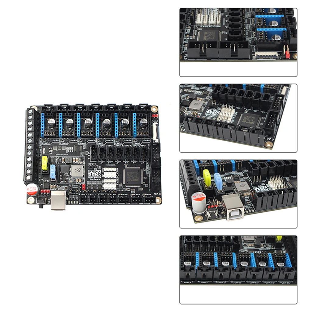 117 мм x 87 S6 V2.0 32 бит Управление доска 3D-принтеры Запчасти MX разъем Поддержка 6 TMC