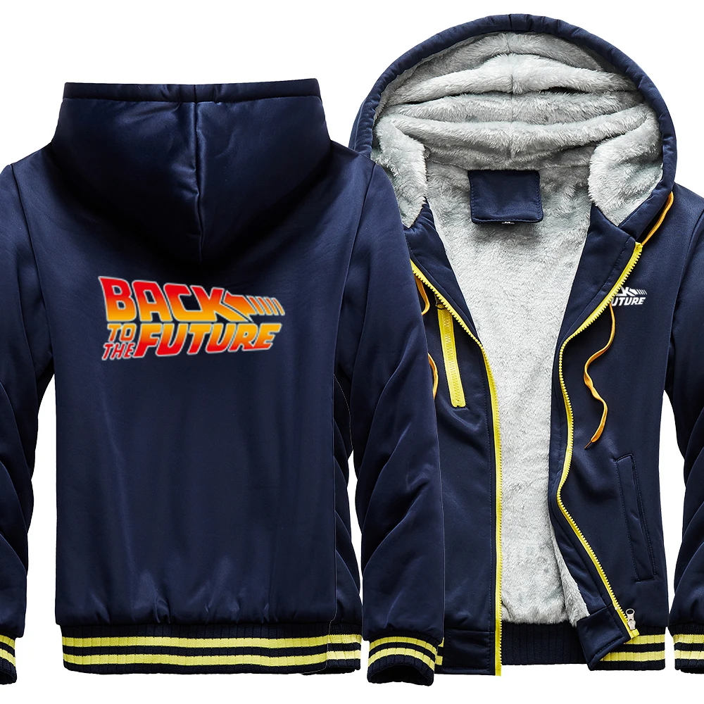 

Назад в будущее модная куртка Свободная хип-хоп толстовка мужская зимняя горячая Распродажа модная уличная теплая куртка на молнии мужская...