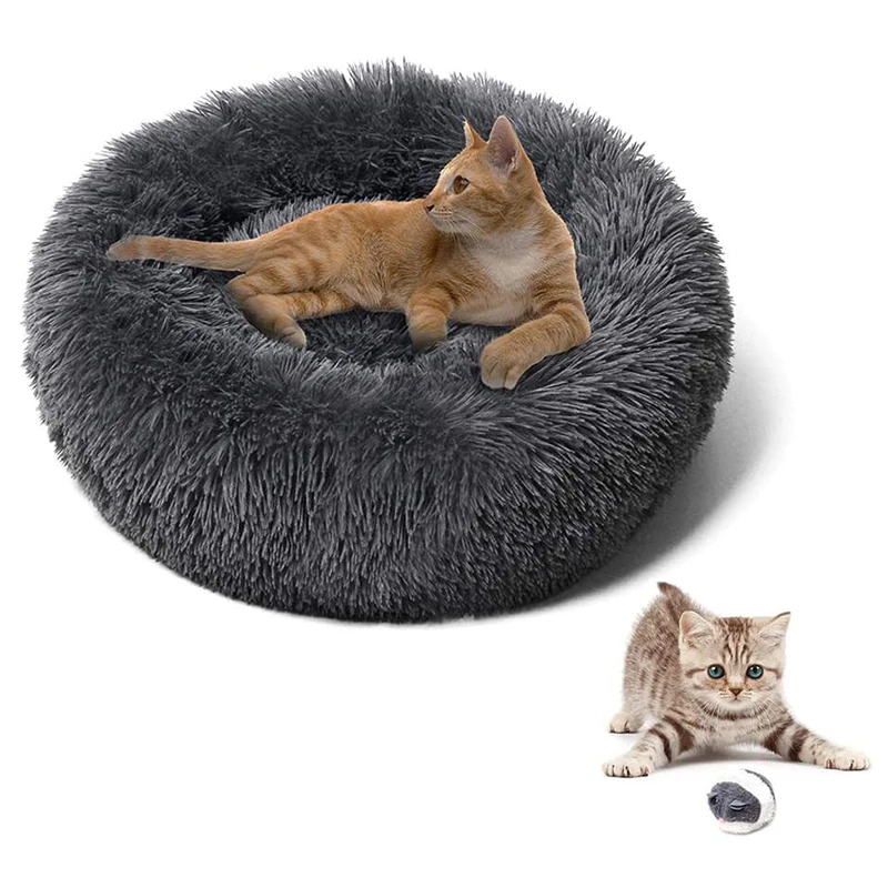 

Donut Cuddler Dog Bed / Removable Cover Round Calming Cat Beds Pet House Kennel Pillow Washable Lounger for Small Large Dog Cats