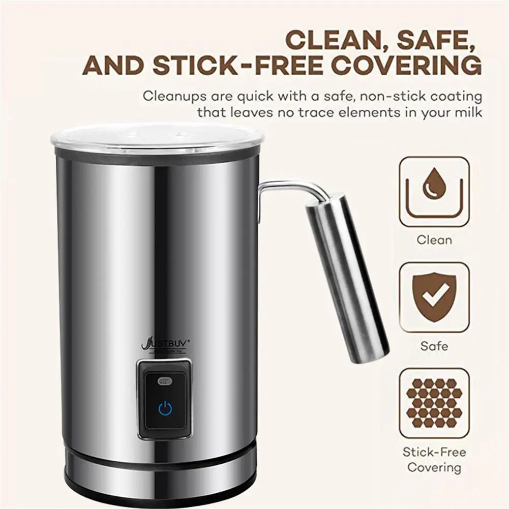 

Stainless Steel Electric Milk Frother Automatic Foam Maker Creamer Steamer Heater for Coffee Hot Cold Milk