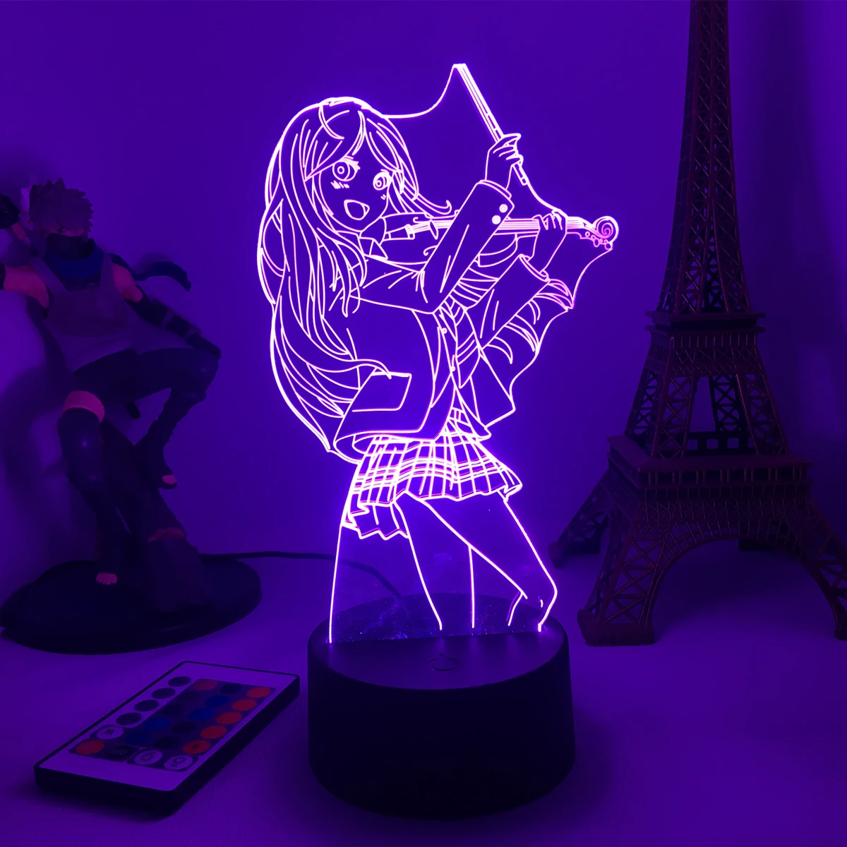 

Anime Your Lie In April Kaori 3D Led Light for Bedroom Decor Night Light Kids Brithday Gift Manga Room Table Lamp Dropshipping