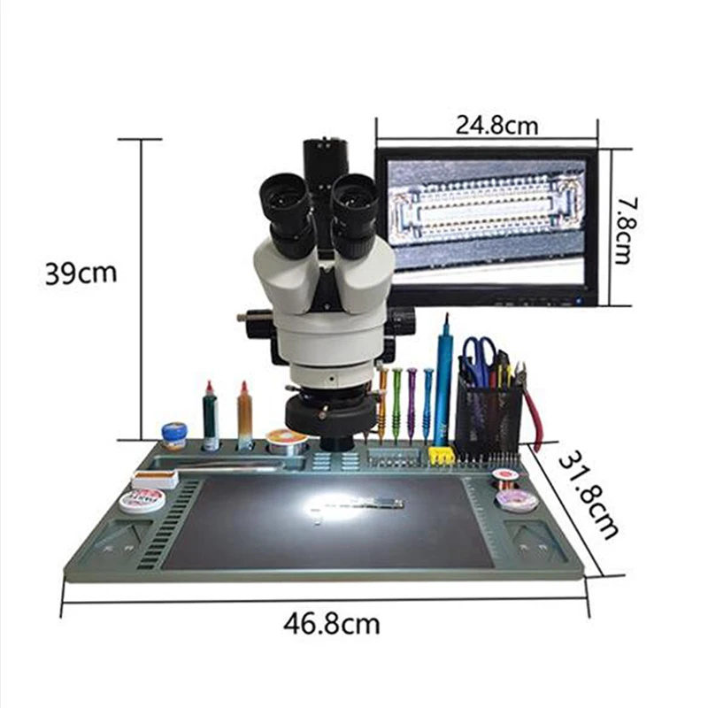 TBK Тринокулярный электронный микроскоп сварочный разборный верстак печатная