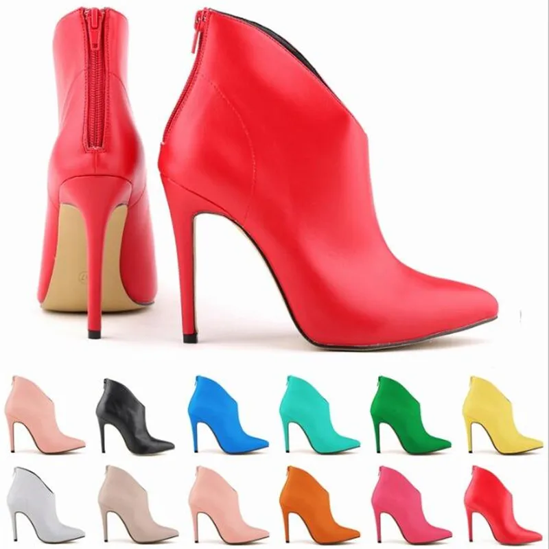 

Thin High heels Pumps Classic Sexy Wedding Women Shoes Office & Career Pointed Toe PU 11CM Slip On zapatos de mujer size 35-42