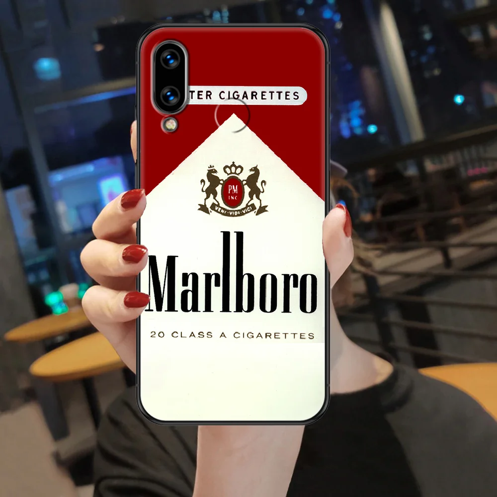 

Cigarette Box Retro Phone case For Huawei Honor 6 7 8 9 10 10i 20 A C X Lite Pro Play black luxury hoesjes tpu coque trend