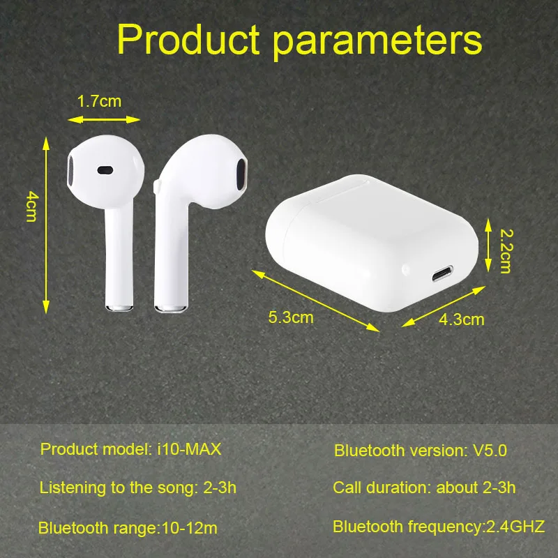 I10 Max TWS Bluetooth наушники i7s беспроводные гарнитура air dots для xiaomi huawei ios i9s vs i30 i80