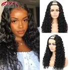 Парик U-образной формы, волнистые, модные человеческие волосы RXY, парики, вьющиеся бразильские волосы, парик средней части для черных женщин, натуральные волосы