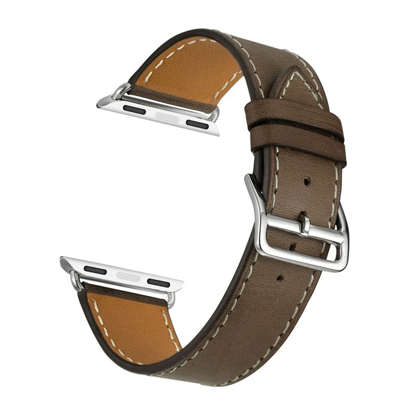 taupe Ремешок-манжета для Apple Watch ремешок 44 мм 42 мм 40 мм 38 мм кожаный браслет ремень для iWatch серии 5 4 3 2 1 сменный ремешок для часов - Цвет ремешка: taupe
