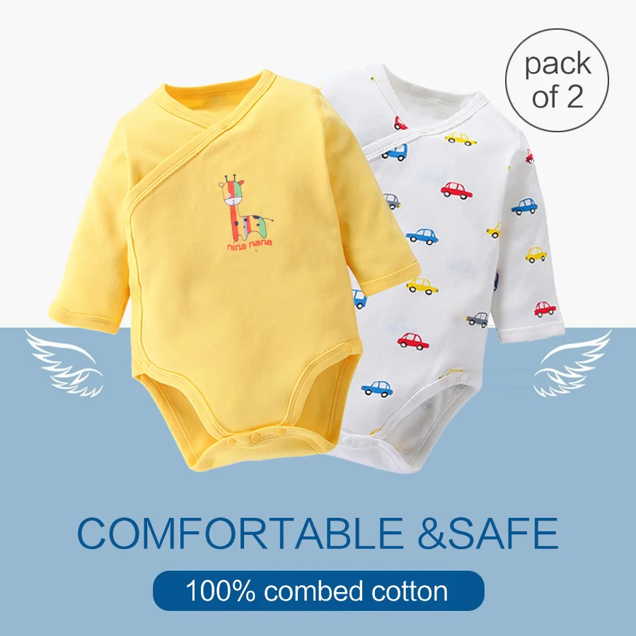 Кимоно с длинным рукавом для новорожденных 100% хлопок|Боди малышек| |