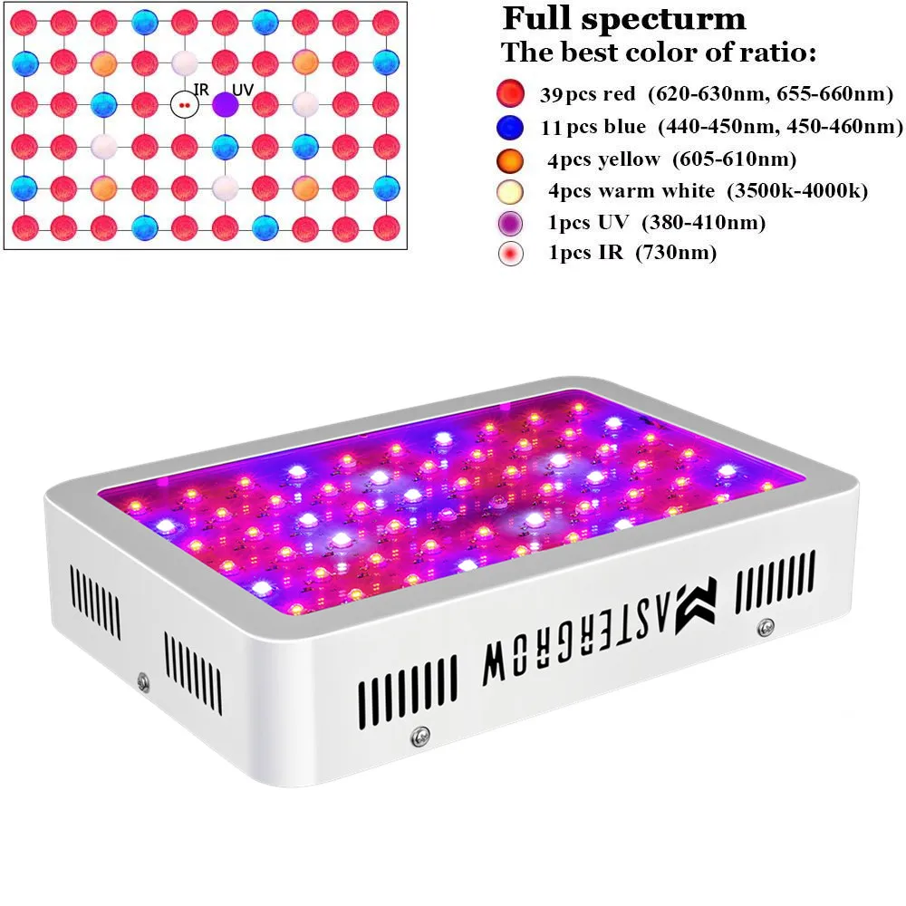 DIAMOND II 600W Double Chips LED Grow Light Full Spectrum Red/Blue/White/UV/IR 410-730nm For Indoor Plants and Flower Phrase | Лампы и