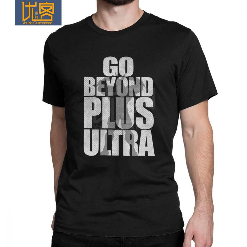Мужские футболки My Hero Academy Go Beyond Plus Ultra простой стиль круглый вырез короткий рукав